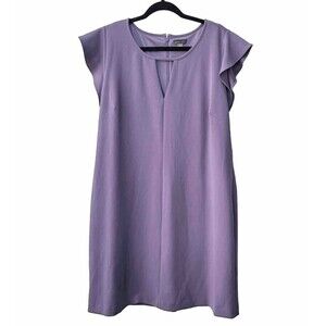 VINCE CAMUTO Dress Sz XXL Lavender Shift Cap Sleeves Lined Stretch Back Zip